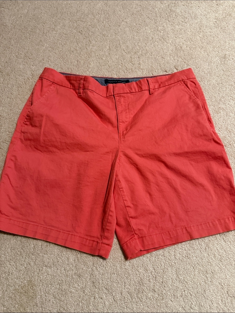 Tommy Hilfiger Coral-Red Flat Front Women's Shorts